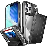 VENA vCommuteX for iPhone 17 Pro Max Wallet Case (MagSafe Compatible), [Military Grade Drop Protection] Detachable Leather Cover Slot Card Holder with Kickstand - Black