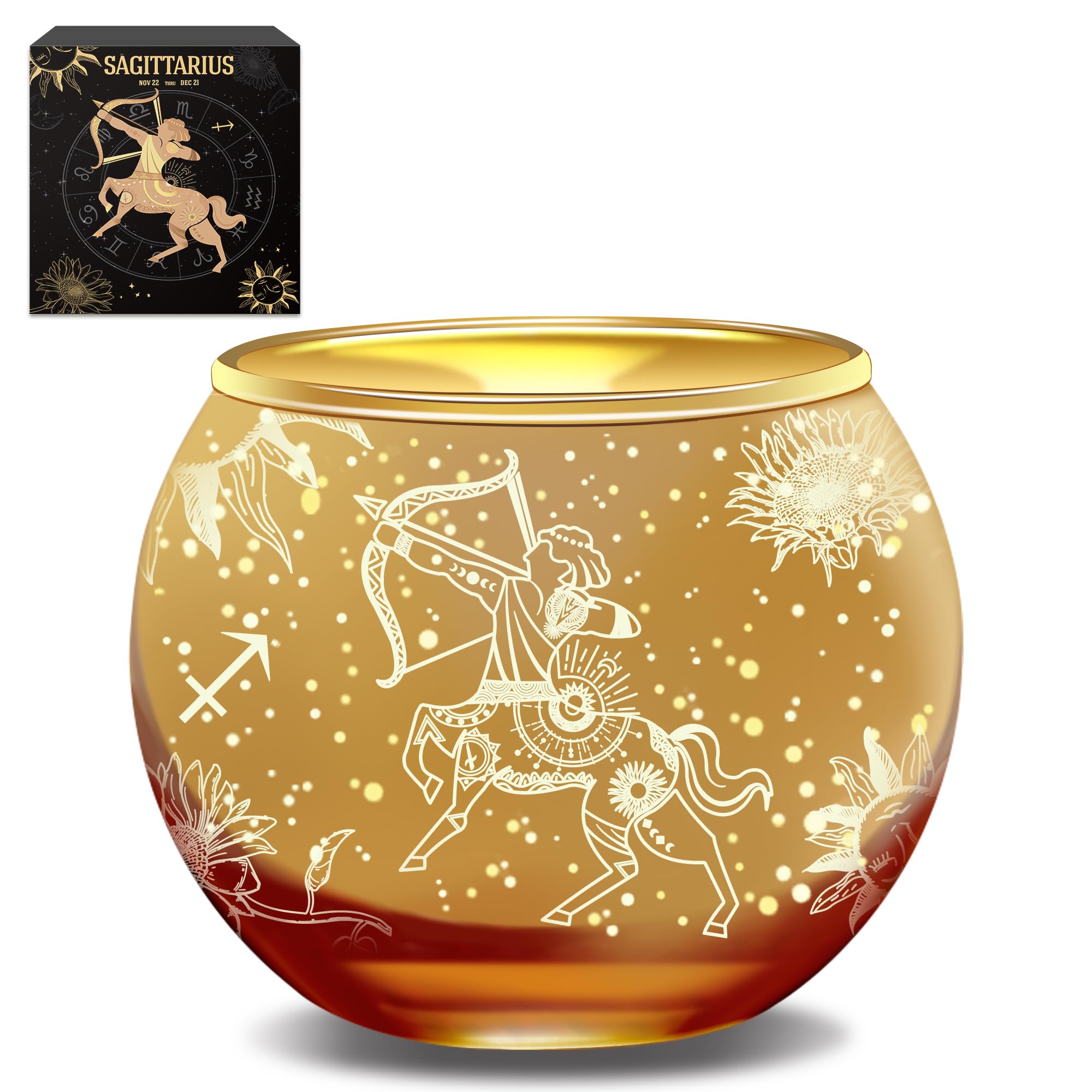 AOVILA Sagittarius Gifts for Women Gold Votive