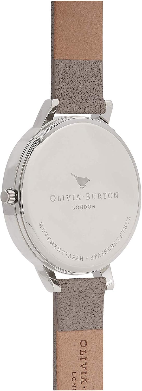 Olivia Burton Analogue Quartz Watch for Women with Dark Grey Leather Strap - OB16BD90, Gray (Grey Dial) - Image 4