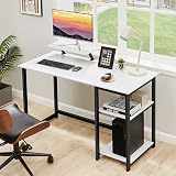GreenForest 100cm Computer Desk with Monitor Stand and Reversible Shelves view 2
