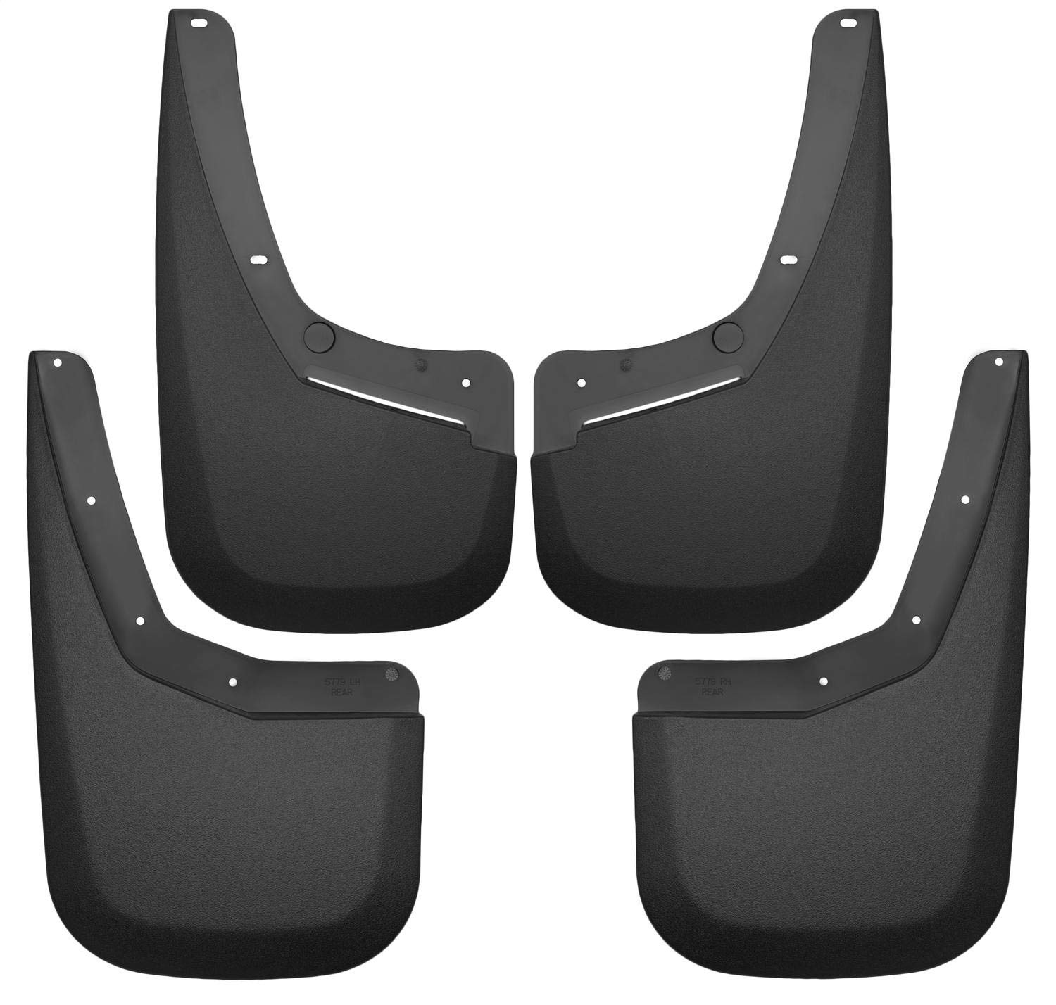 Husky Liners Fits 2007-13 Chevrolet Silverado 1500, 2007-14 Chevrolet Silverado 2500/3500 - SINGLE REAR WHEELS Custom Front and Rear Mud Guard Set