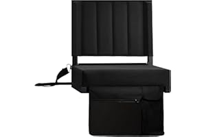 Azaeahom Stadium Seat for Bleachers with Wide Padded Cushion(400LBS Max Load), Bleacher Chairs with High Back Support & Shoulder Strap includes Cup Holder & Pockets for Sports Events