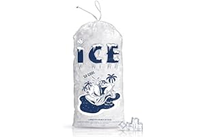 FireKylin 50 Pack Ice Bags 10 lb, Heavy-Duty Ice Bags with Drawstring(2 Mils Thickness)