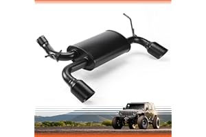 VIMLUK Axle Back Dual Outlet Exhaust Muffler System Matte Black Dual CatBack For 2007-2008 Wrangler JK 2/4DR Offroad Durability -409 Stainless Steel, Black Finish -Quiet Exhaust Tone (VK-JK01)