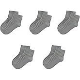 SERISIMPLE Viscose Bamboo Stretch Kids Ankle School Kids Crew Socks Breathable Boy Girl 5 Pairs