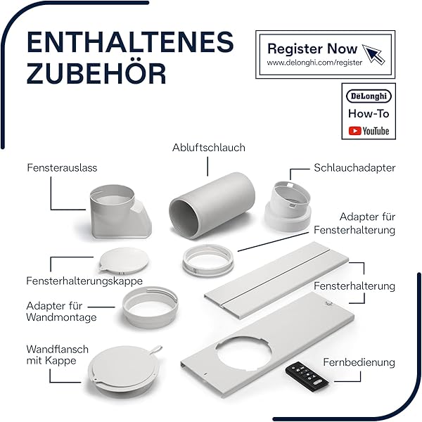 DeLonghi Pinguino PAC EL98 ECO RealFeel mobiles Klimagert mit Abluftschlauch Klimaanlage fr Rume bis 95 m Luftentfeuchter Ventilationsfunktion 24h Timer wei