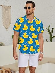 LuckLemocor Hawaiian Shirt Men Funny Button Down