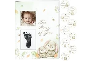 THITO BABY Baby Memory Book, modern for boy or girl, includes 15 stickers, Baby Book Keepsake, minimalist milestone journal from birth to age 5, Baby Book to record special moments, Baby Books