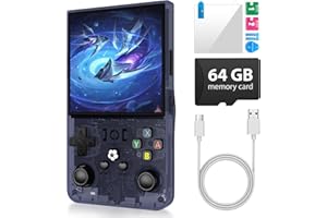 AQHH R36 Max Retro Handheld Game Console, Video Game Console with 64G Built-in 18000+ Games, 4000mAh Rechargeable, Support 30+ Simulators, Linux System, 4.0 Inch IPS Screen Portable Pocket Arcade, Gray