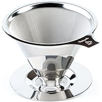 Maranello Caffé Pour Over Coffee Dripper Stainless Steel Reusable Drip Cone Coffee Filter Portable Pour-Over Coffee…