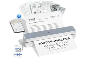 iDPRT Portable Printer Wireless for Travel - Bluetooth Mobile Printer Support for 8.5"x11" US Letter, Inkless Compatible with