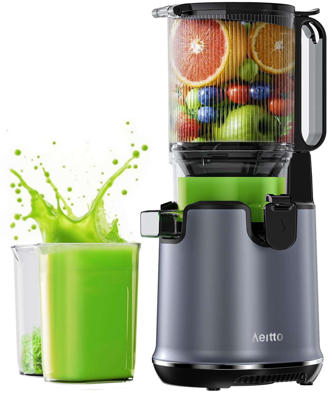 Photo 1 of Aeitto Juicer Machines, 5.3" Extra Wide Mouth, Cold Press Juicer, Easy to Clean, Fit Whole Vegetables & Fruits, Professional Juice Extractor Machine,Self Feeding, High Juice Yield
