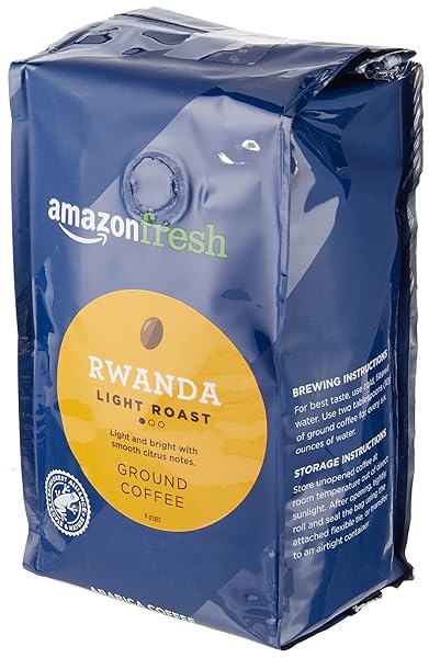 AMAZON FRESH, RWANDA GROUND COFFEE, LIGHT ROAST, 12 OZ