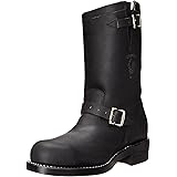 Chippewa Mens Souders 11" Steel Toe Motorcycle Casual Boots Mid Calf - Black