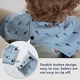 Yiupea Baby Weaning Bib Mess Proof with Long Sleeves Blue 6-24 Months view 4