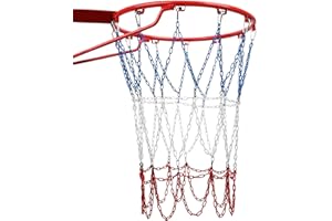 Dakzhou Basketball Net, Stainless Steel Braided Chain Heavy Duty, Standard Basketball Net (12 Links), Quick Installation. Suitable for Indoor and Outdoor Climates
