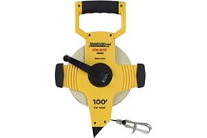 Johnson Level & Tool 1808-0100 Job Site Open Reel Fiberglass Tape, 100', Yellow, 1 Tape