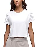 CRZ YOGA Women's Pima Cotton Workout Short Sleeve