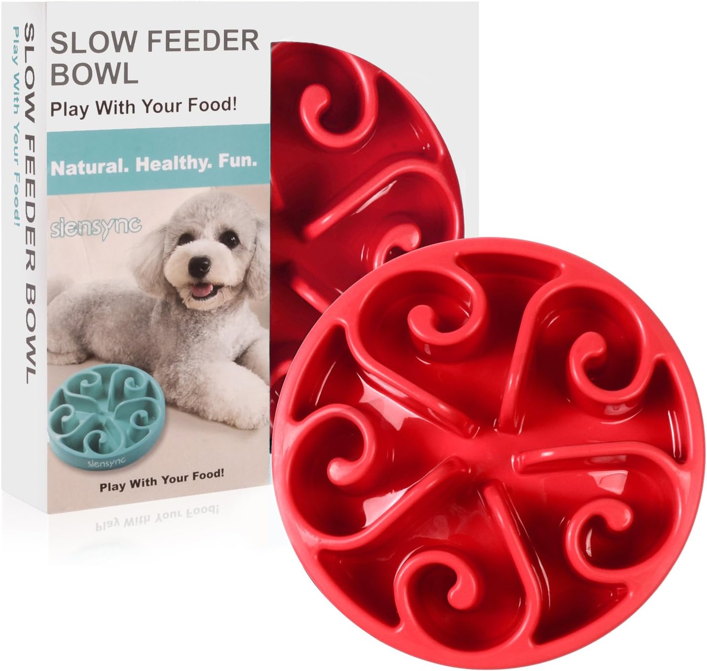 Amazon Com Siensync Slow Feeder Dog Bowl A Non Slip Version A
