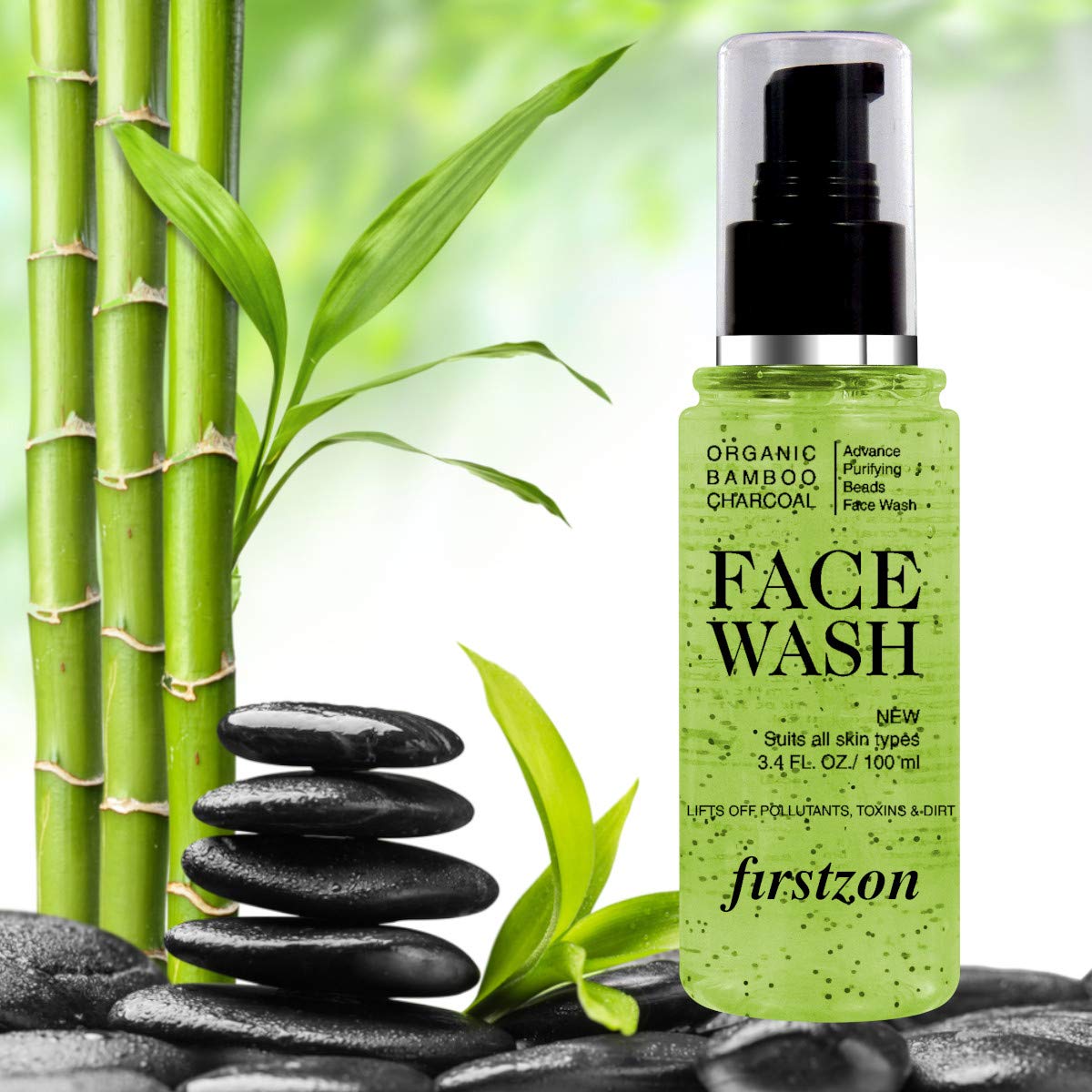 Buy FIRSTZON Activated Charcoal face wash with activated charcoal Beads