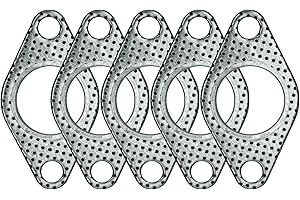 SHINTONES 5 PCS 1-1/2 inch 2-Bolt Exhaust Flange Gasket Turbo/Manifold/Header Down/Dump Pipe Flange, High Temperature Graphite for Headers, Catback, Axleback, MLSG High Temp Exhaust Gasket 38mm
