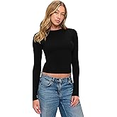 Natural Uniforms Womens Super Soft, Super Stretch Y2K Long Sleeve Baby Tee Crop Top