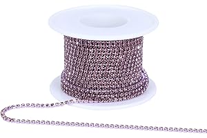 Dropower Crystal Rhinestone Close Chain Trim,10 Yards/Roll of 2mm Rhinestone Banding Claw Cup Chain for Sewing Crafts,DIY Decoration,Jewelry,Clothing,Shoes Light Purple