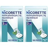 Nicorette Nicotine Gum 2mg, White Ice Mint, 200 Count | Quit Smoking Aid, Reduces Nicotine Cravings and Withdrawal Symptoms, Intense Craving Relief, Smoking Cessation Gum