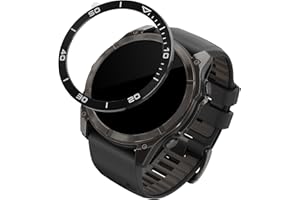 kwmobile Protective Bezel Ring Compatible with Garmin Fenix 8 51mm AMOLED - Aluminum Ring for Smart Watches - Black/White