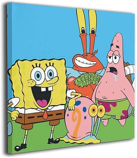Amazon Co Jp Sgerg スポンジボブ アートパネル ポスター モダン 北欧 印象派 インテリア キャンバス 雑貨 おしゃれ 16 X16 ホーム キッチン