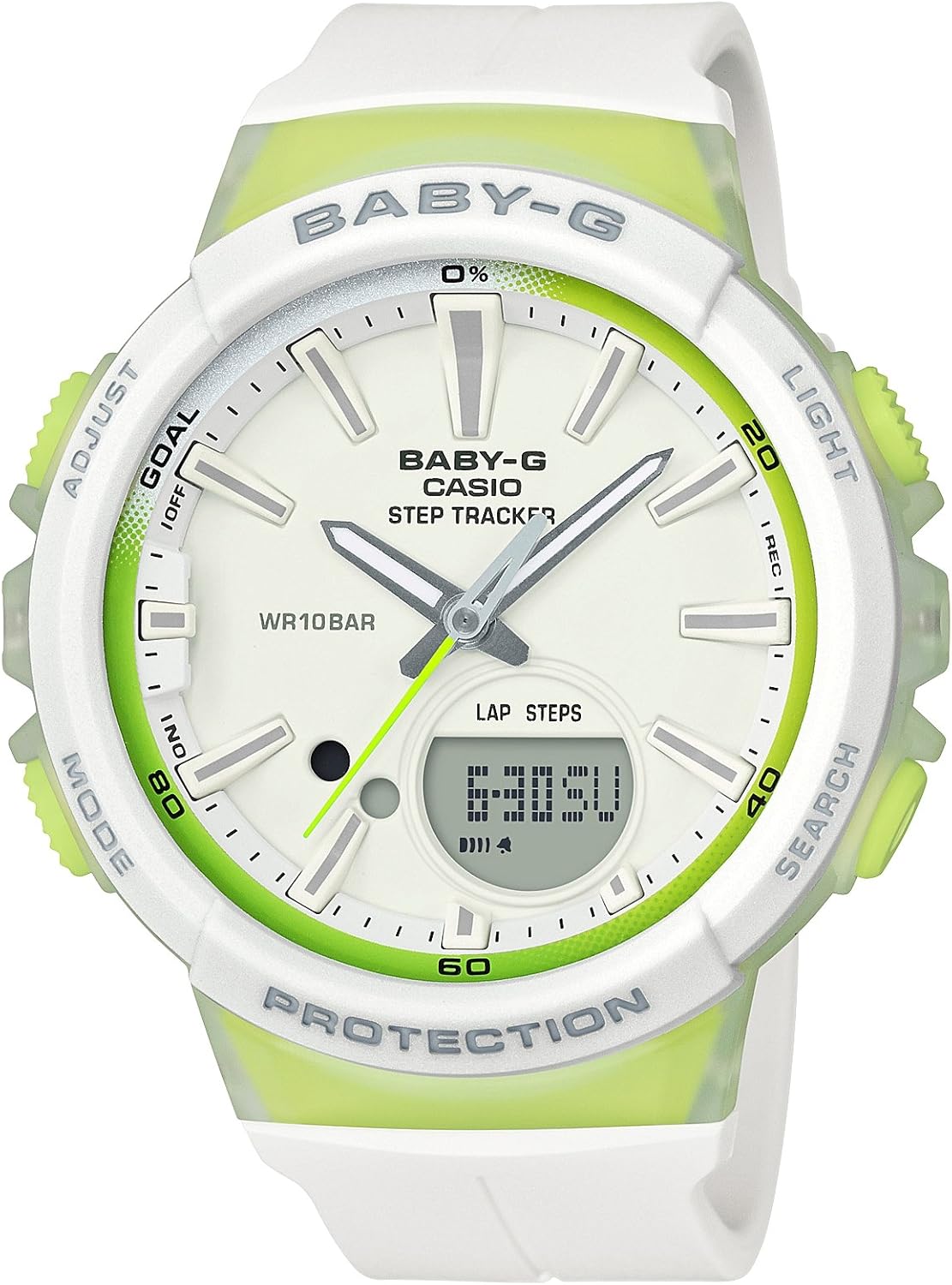 Amazon Co Jp カシオ 腕時計 ベビージー For Sports 歩数計測 機能つき Bgs 100 7a2jf レディース ホワイト 腕時計