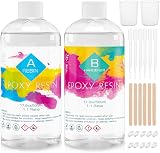 Funxim Crystal Clear Epoxy Resin Kit 1L Self Leveling 1:1 500ml+500ml view 1