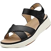 UBFEN Womens Platform Sandals Wedge Walking Comfortable Casual Adjustable Strap Lightweight Open Toe