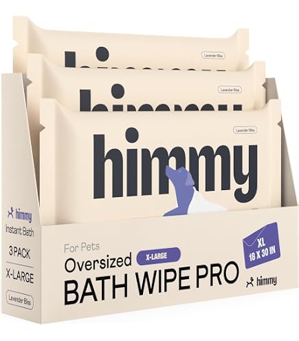 XL Pet Grooming Bath Wipes 3-Pack - Rinse-Free Cleaning Deodorizing Towels For Dogs & Cats Plant-Based