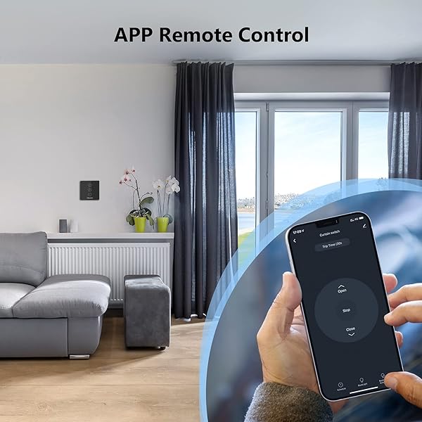 LED ControlableWifi Interruptor Persiana Maxcio Interruptor Tctil Inteligente WiFi Controlable de APP y Voz Compatible con Alexa y Google Home con Temprizador para Motor Persiana Tubular