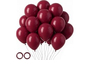 Voircoloria 105pcs Burgundy Balloons 12inch Maroon Party Latex Balloons for Birthday, Graduation, Baby Shower,Wedding, Anniversary Valentines Party Decorations