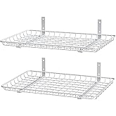 EVERHANGER Garage Wall Shelves 12x24 Inch, Wall Mounted Storage Shelf, Metal Shelf Rack, Heavy-Duty Shelf Organizer 2 Pack, White