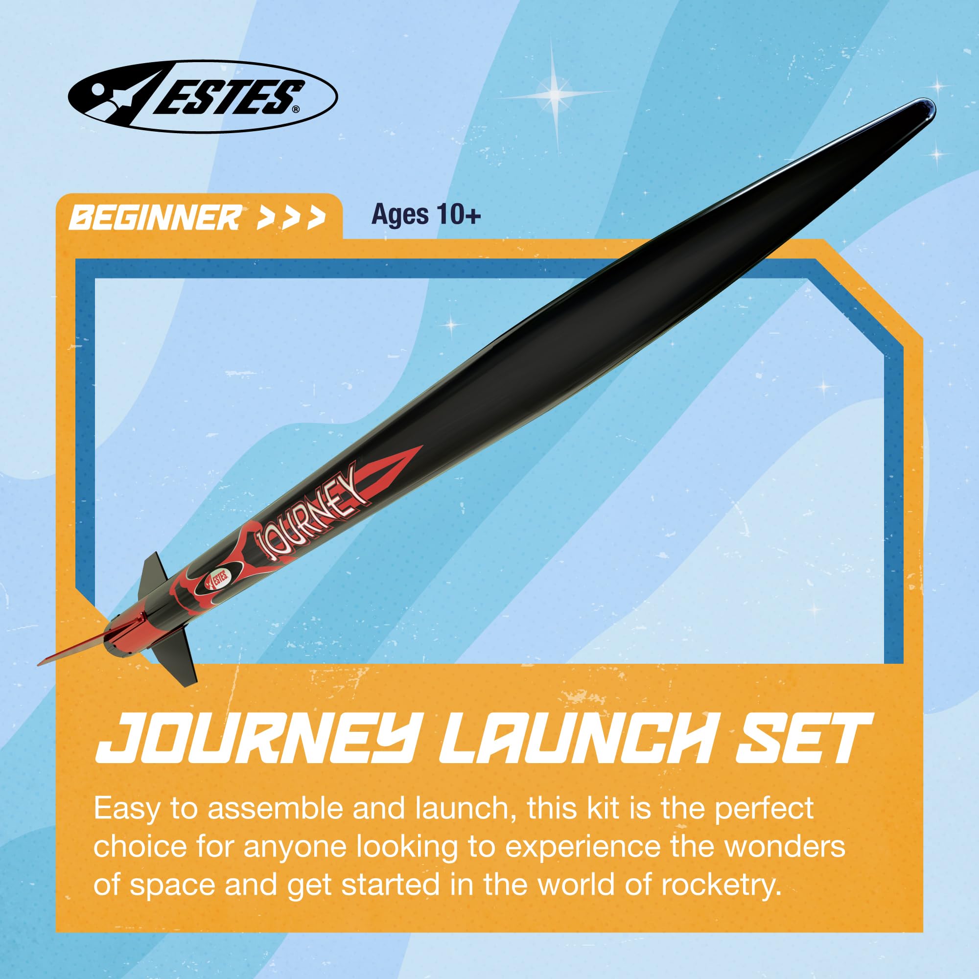 Estes 1441 Journey Launch Set, Beginner Rocket Model Kit for Ages 10+, Includes Launch Pad, Controller, and Parachute