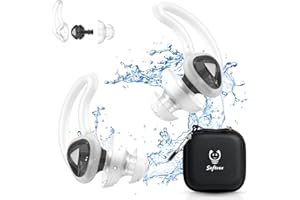 Softvox Ear Plugs for Swimming, Block Out Water Let Sound in, Reusable Comfy Custom-fit Swimmer Earplugs for Diving, Shower, Pool, Swim, Bath, Kayaking, incl Carry Case