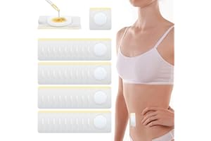 YVISO 100PCS Self-Adhesive Organic Cotton Castor Oil Patches, Can Promote Digestion Reduce Stress, Constipation, Bloating and Other Symptoms, Wash-Free, Easy to Use, Impermeable (Oil Not Included)