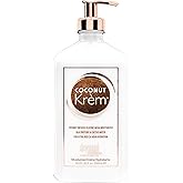 Devoted Creations Coconut Krém Moisturizer - Coconut Infused Silicone Moisturizer with Silk Proteins & Cactus Water for Ultra Rich 24 Hour Hydration 18.25 oz.