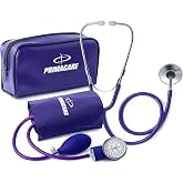 PrimaCare DS-9197-PU Manual Blood Pressure Cuff with Stethoscope, Purple | Aneroid Sphygmomanometer Kit with Adult Nylon BP Cuff, Stethoscope and Carrying Case for Manual Blood Pressure Monitoring