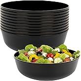 Blue Sky Edge Black With Gold Rim Bowls - 16 oz (10 Count) Disposable Round Plastic Bowls for Parties, Events & Special Occasions