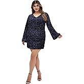 City Chic Women's Plus Size Dress - Sequin Neptune