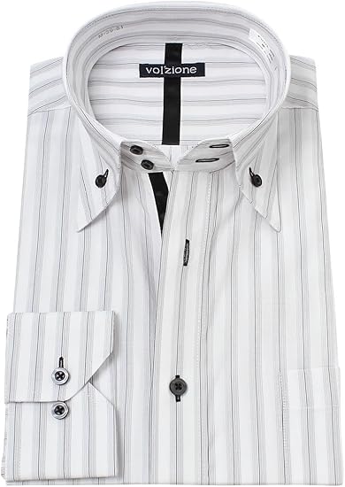 Amazon ワイシャツ ストライプ メンズ 長袖 ブラック 黒 ストライプ 白 ボタンダウン ドレスシャツ M L Ll 3l 男 シャツ 通販