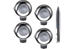 JUXYES 4PCS Metal Weighing Powder Pan with Scoop, Mini Digital Scale Pan Tray Weighing Dish for Reloading, Electronic Scale Tray Powder Measuring Pans for Jewelry Liquid Powder Lab Supplies