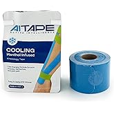 AI Tape Cooling Menthol Infused – Flexible Kinesiology Tape with Menthol | Precut Athletic Strips for Active Support & Comfort – 20 Strips