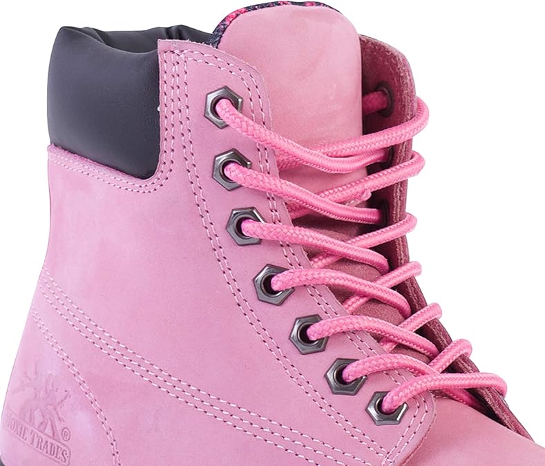 pink work boots