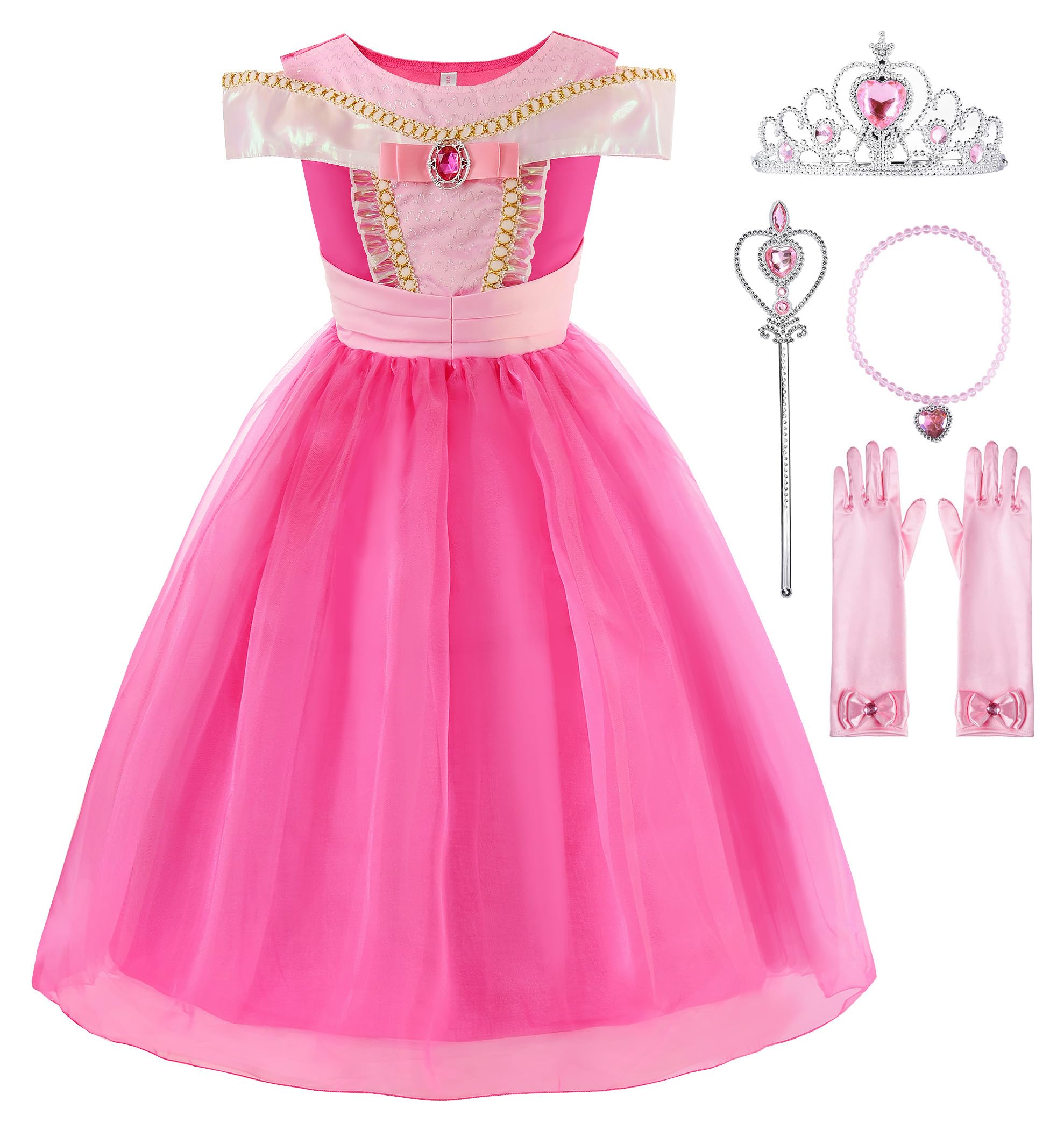 Photo 1 of **MISSING DRESS**ReliBeauty Girls Drop Shoulder Princess Costume Dress up with Accessories, 150