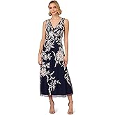 Adrianna Papell Womens Beaded Sleeveless Dress